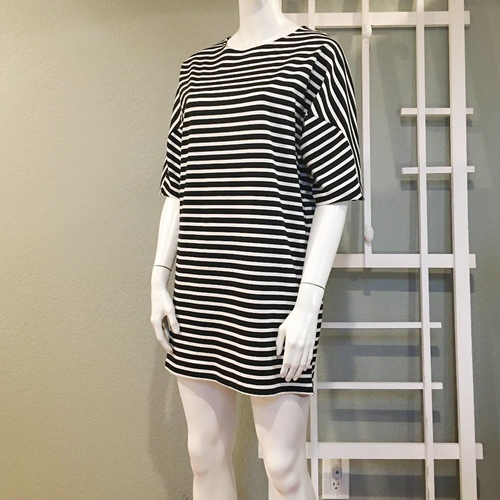 Mango | Black & White Striped Dress